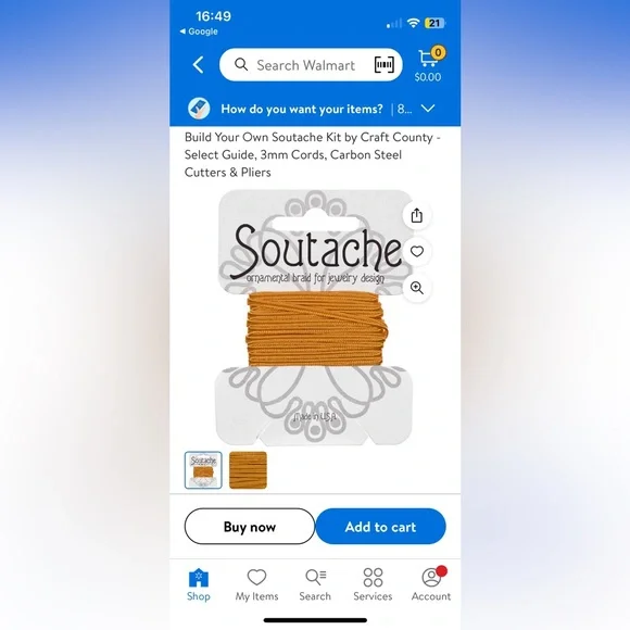 THREE Soutache ornamental braid for jewelry design, peach, 3 yd, the beadsmith - Picture 2 of 6